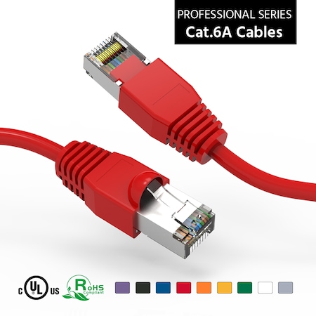 Bestlink Netware CAT6A Shielded (SSTP) Ethernet Network Booted Cable- 1ft- Red 100851RD